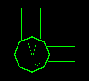 單相鼠籠式有分相繞組引出端的感應電動機電氣符號