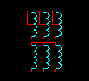 星形連接的變壓器電氣符號