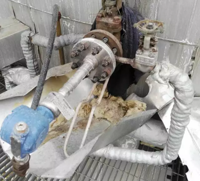 羅斯蒙特ERS儀表測(cè)液位現(xiàn)場(chǎng)上取壓口32米層