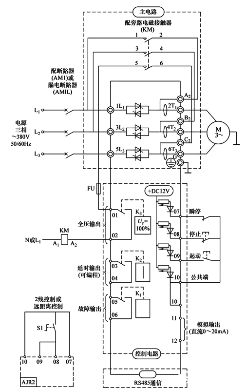 軟起動(dòng)器電氣控制總電路接線圖 軟起動(dòng)器電氣控制總電路接線圖