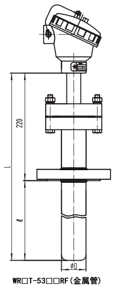 固定法蘭金屬管熱風爐熱電偶結構尺寸
