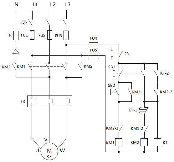 無變壓器的半波整流能耗制動電路