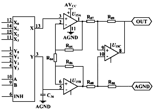 多路溫度遠傳監測儀放大電路