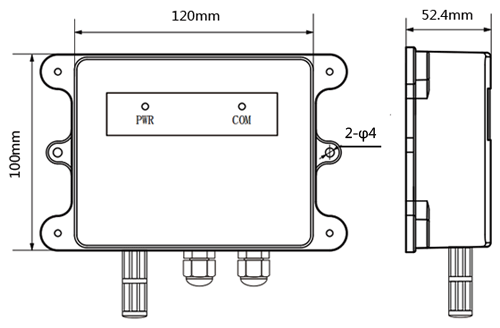 YR-WS20一體化溫濕度變送器外形尺寸 YR-WS20一體化溫濕度變送器外形尺寸