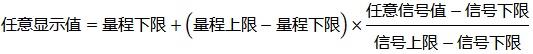 計算某輸入信號對應的顯示值的換算公式 計算某輸入信號對應的顯示值的換算公式