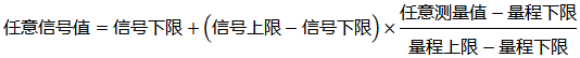 計算某顯示值對應的輸入信號的公式 計算某顯示值對應的輸入信號的公式