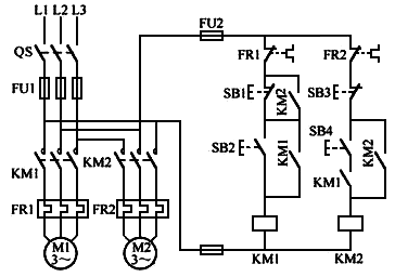 順序啟動、逆序停車控制電路電氣原理圖