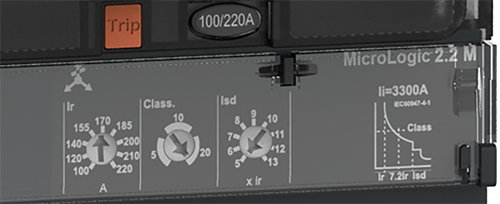 NSX250-Miclogic 2.2M電動(dòng)機(jī)保護(hù)型塑殼斷路器的面板