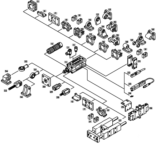 標準氣缸裝配圖