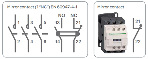 常規(guī)接觸器上的鏡像觸點