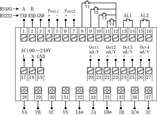 昌暉多功能電力儀表接線圖 昌暉多功能電力儀表接線圖
