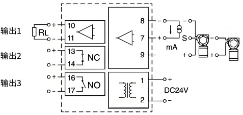 電流信號(hào)報(bào)警設(shè)定器接線圖