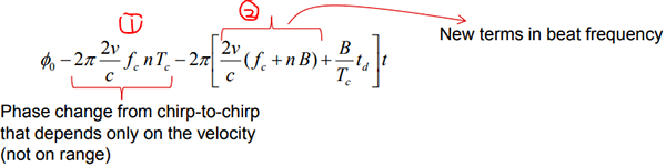 第n個chirp的差拍信號的相位和頻率